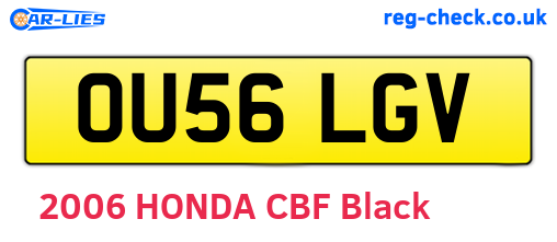 OU56LGV are the vehicle registration plates.