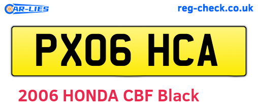 PX06HCA are the vehicle registration plates.