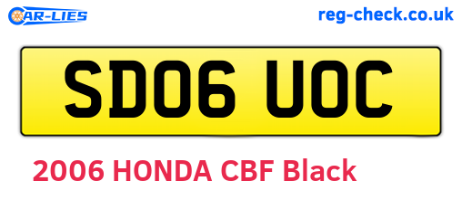 SD06UOC are the vehicle registration plates.