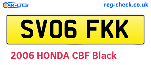 SV06FKK are the vehicle registration plates.