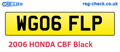 WG06FLP are the vehicle registration plates.