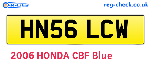 HN56LCW are the vehicle registration plates.