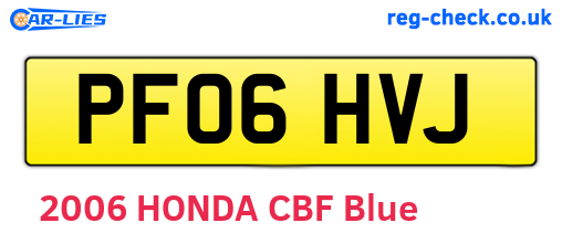 PF06HVJ are the vehicle registration plates.