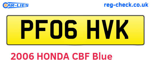PF06HVK are the vehicle registration plates.