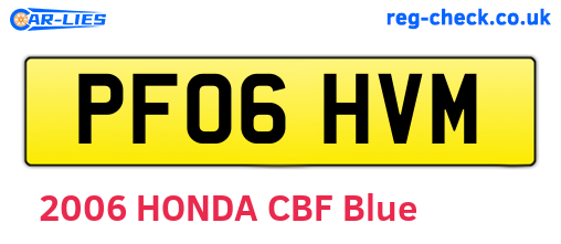 PF06HVM are the vehicle registration plates.
