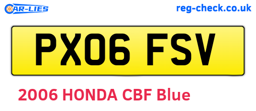 PX06FSV are the vehicle registration plates.