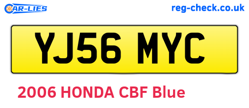 YJ56MYC are the vehicle registration plates.