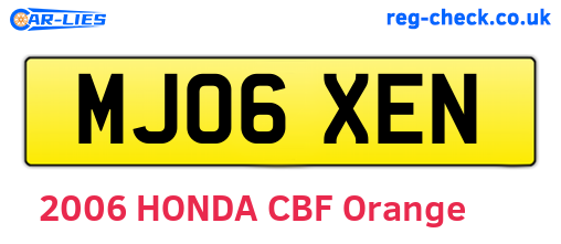 MJ06XEN are the vehicle registration plates.