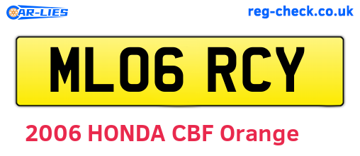 ML06RCY are the vehicle registration plates.