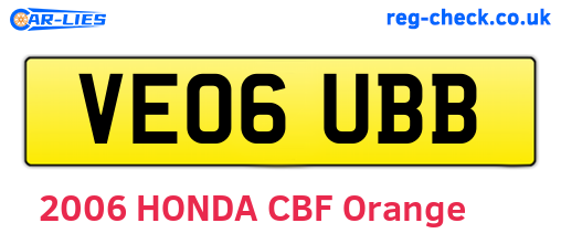 VE06UBB are the vehicle registration plates.