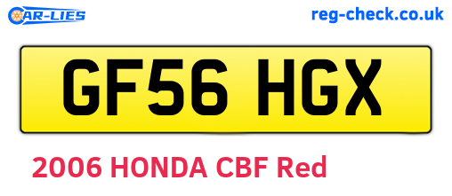 GF56HGX are the vehicle registration plates.