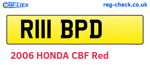 R111BPD are the vehicle registration plates.
