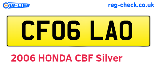 CF06LAO are the vehicle registration plates.