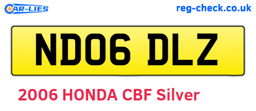ND06DLZ are the vehicle registration plates.