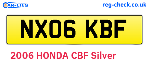 NX06KBF are the vehicle registration plates.