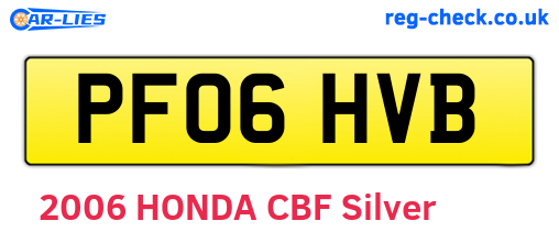 PF06HVB are the vehicle registration plates.