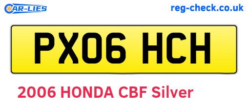 PX06HCH are the vehicle registration plates.