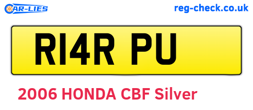 R14RPU are the vehicle registration plates.