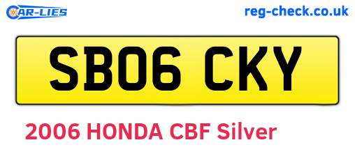 SB06CKY are the vehicle registration plates.