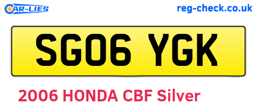 SG06YGK are the vehicle registration plates.