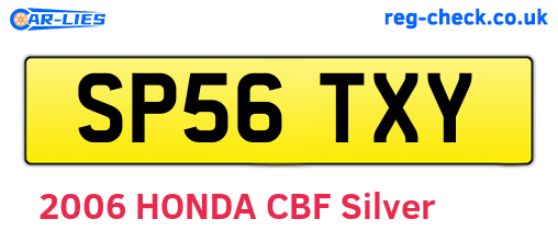 SP56TXY are the vehicle registration plates.