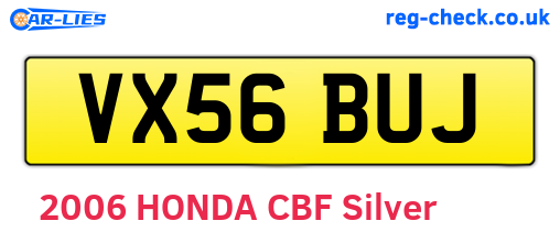 VX56BUJ are the vehicle registration plates.