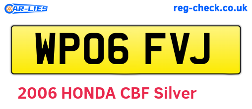 WP06FVJ are the vehicle registration plates.