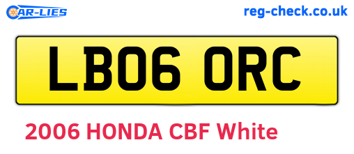 LB06ORC are the vehicle registration plates.