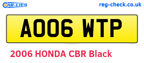 AO06WTP are the vehicle registration plates.