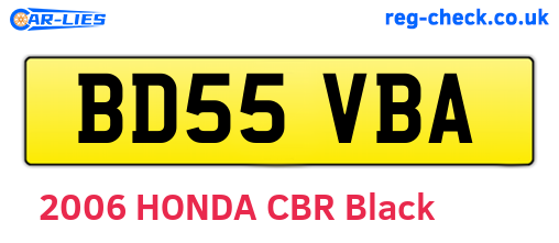 BD55VBA are the vehicle registration plates.