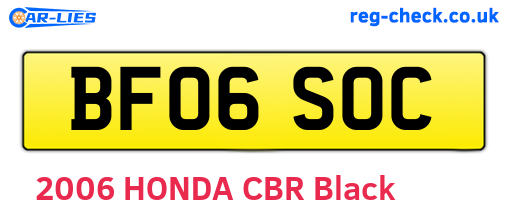BF06SOC are the vehicle registration plates.