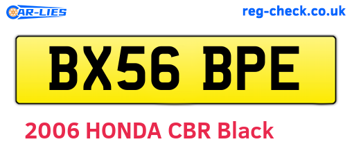 BX56BPE are the vehicle registration plates.