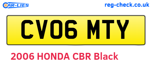CV06MTY are the vehicle registration plates.