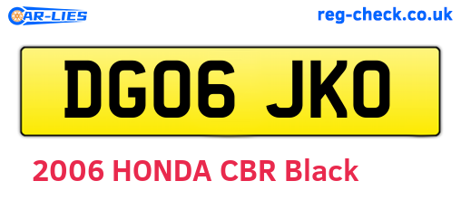 DG06JKO are the vehicle registration plates.