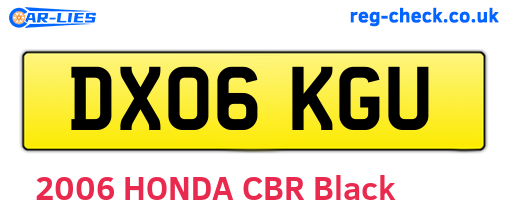 DX06KGU are the vehicle registration plates.