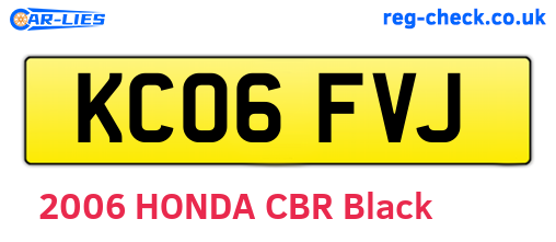 KC06FVJ are the vehicle registration plates.