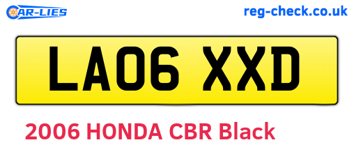 LA06XXD are the vehicle registration plates.