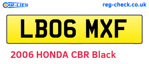 LB06MXF are the vehicle registration plates.