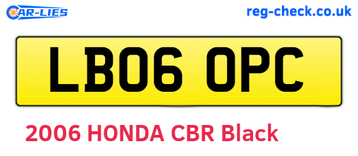 LB06OPC are the vehicle registration plates.