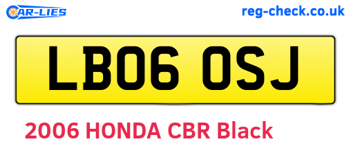 LB06OSJ are the vehicle registration plates.