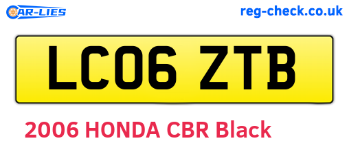LC06ZTB are the vehicle registration plates.