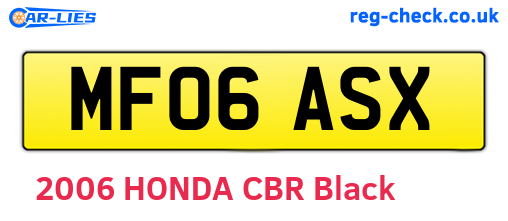 MF06ASX are the vehicle registration plates.