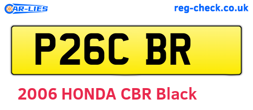 P26CBR are the vehicle registration plates.