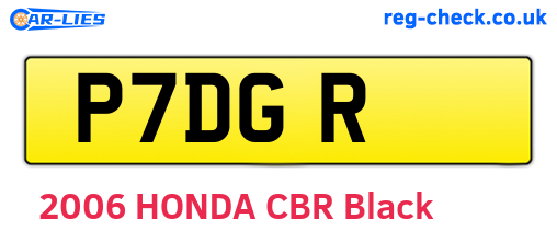 P7DGR are the vehicle registration plates.