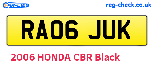 RA06JUK are the vehicle registration plates.