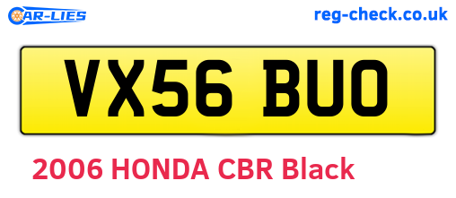 VX56BUO are the vehicle registration plates.