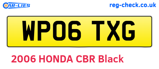 WP06TXG are the vehicle registration plates.