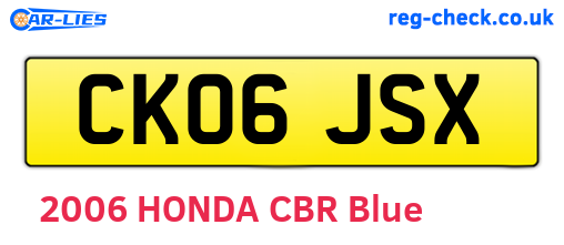 CK06JSX are the vehicle registration plates.
