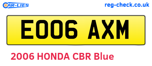 EO06AXM are the vehicle registration plates.