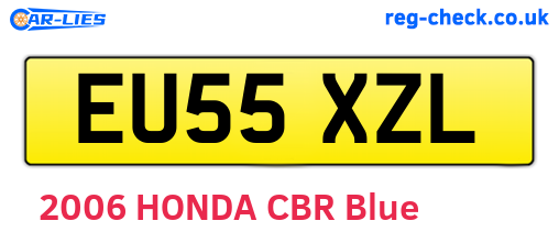 EU55XZL are the vehicle registration plates.